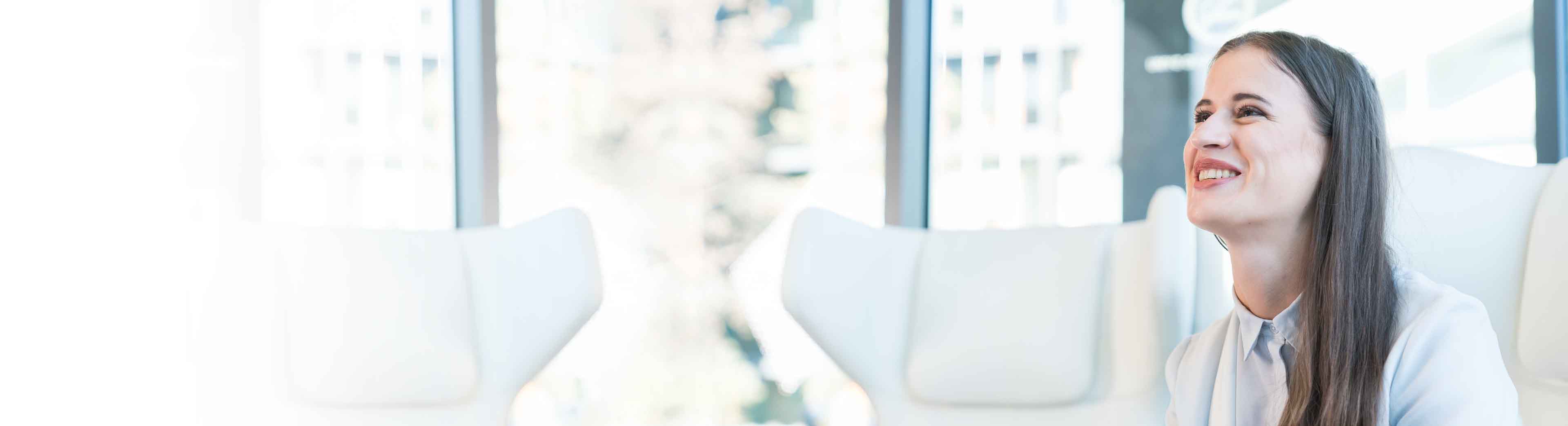 Female employee waiting in the reception